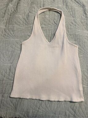 American Eagle Halter Top Y2K cream shade